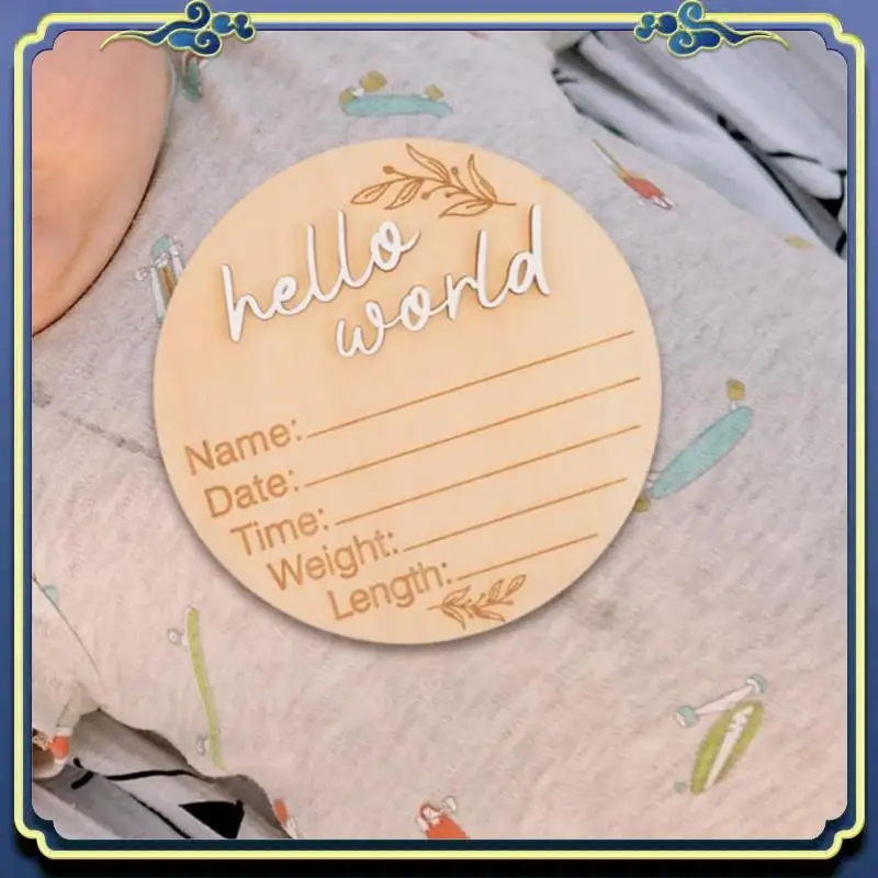 Latest 6PCS Bulletin Board Pendant Commemorative Plaque Wooden Name Announcements Announcement Board Announcement Round Wood