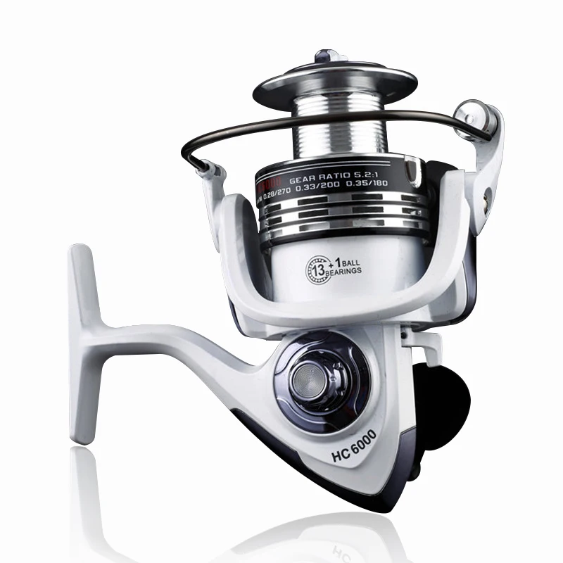 Fishing Reel Spinning HC1000-7000 13+1BB Series Metal Spool Spinning Wheel  with Exchange Handle for Sea Fishing Carp Fishing