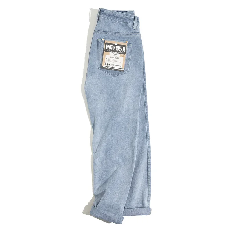 Maden Washed Denim Jeans 12.8 oz Retro Loose Straight Trousers Baggy Pants Oversize 28-38 Fashion Men’s Clothes 2 Colors 6