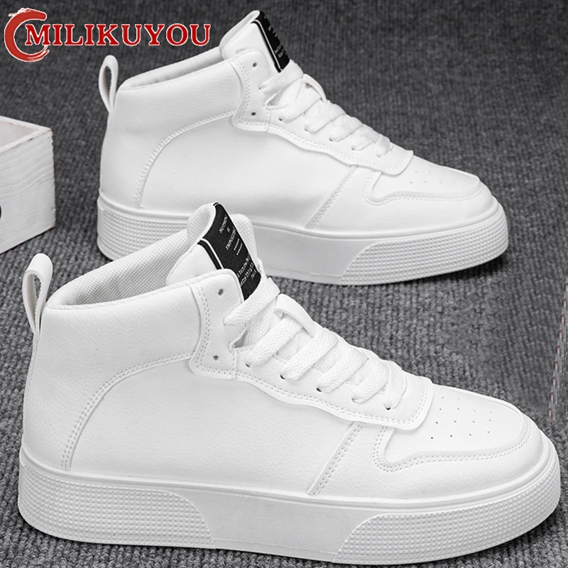 

Men's High Top Casual Sneakers Vulcanize Shoes Trendy Boys Non-Slip Sneakers Shoes Male Outdoor Training Athletic Tennis Shoes