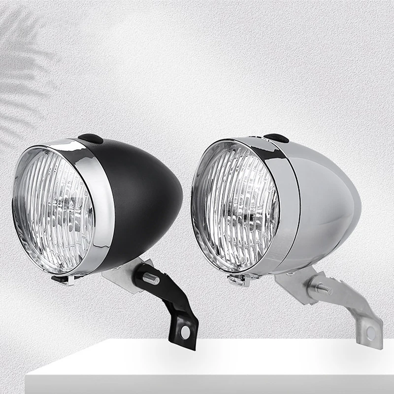 레트로 클래식 자전거 헤드라이트, ABS 쉘 3 LED 자전거 전조등, 배터리가 필요 없는 야간 라이딩 안전 경고등(사이클링용)