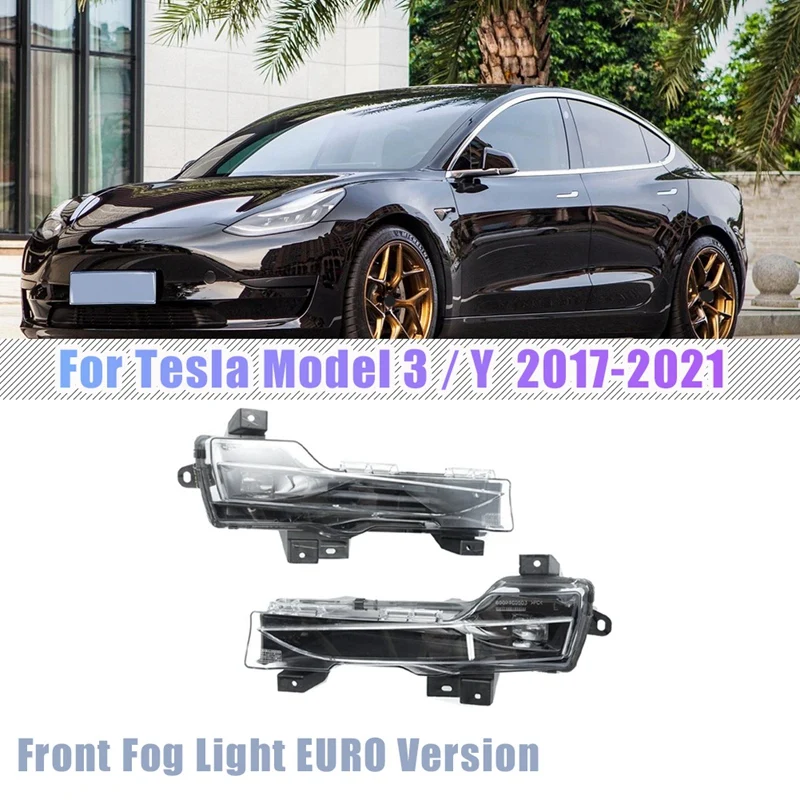 

Новинка LH & RH для 2017-2021 Tesla модель 3 / Y Автомобильная передняя противотуманная лампа задняя фара 1 пара без янтарной европейской версии