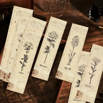 30 pezzi di piante e fiori vintage segnalibri forniture per ufficio per studenti libri libro pagina etichettatura carta decorazione segnalibri fai da te