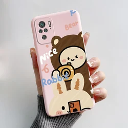 Adorable Panda & Dog Silicone Soft Cover for Xiaomi Redmi Note 10 Series (Pink-L01)