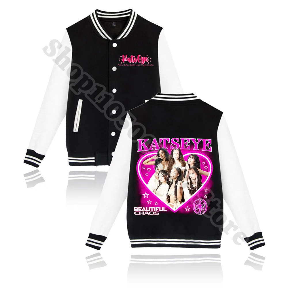 Erwachsene Kinder Mode Baseball Jacke KATSEYE Niedliche Strickjacke Herbst Kleidung für Frauen Mädchen Anime Print Jacken Weihnachtsgeschenke 2026 – Detail 4