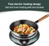 NEW.Wok Induction Cooktop 1700W 120V Wok Burner Induction Curved Electric Stove Hot Plate Round Bottom Frying Wok Evenly 5