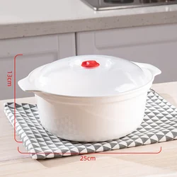 Eco-Friendly Food Grade Kitchen Tool: Heated Soup Pot & Rice Steamer with Lid (2200ml)