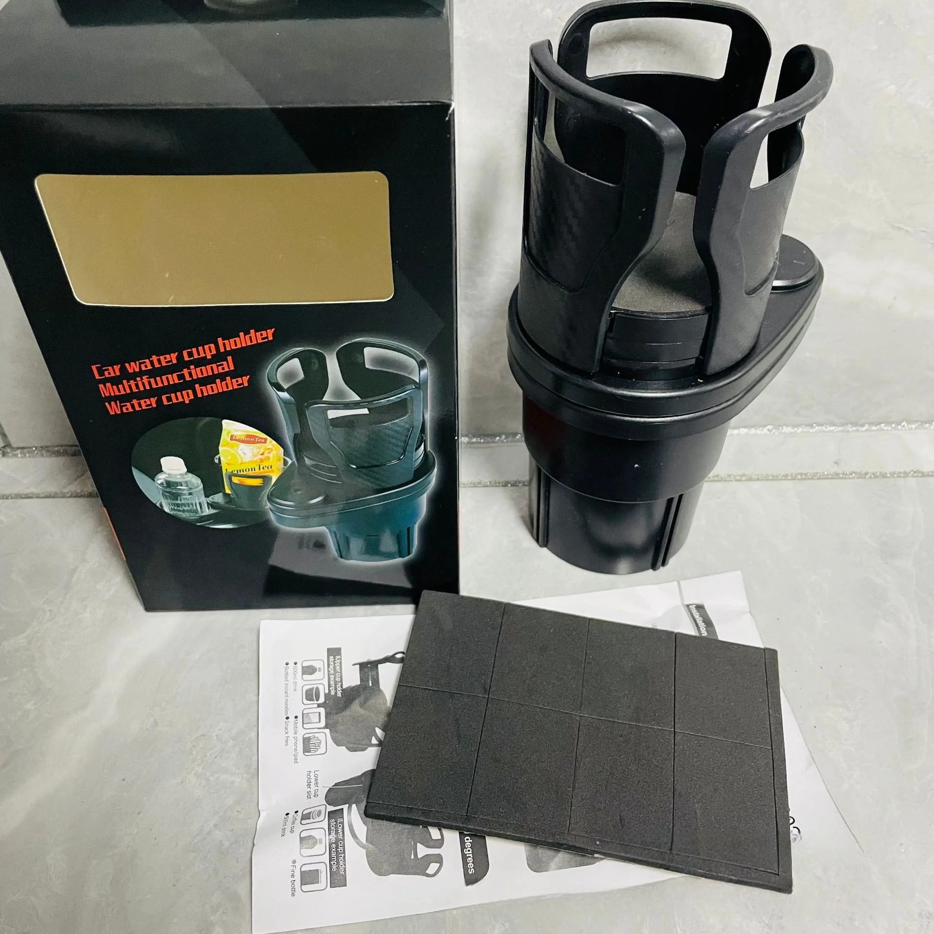 차량용 컵 거치대 확장기, 360 도 조절 가능, 기본 음료 거치대, 흔들림 방지, 안정적인 자동 병 거치대 정리, 2 in 1