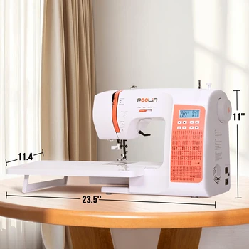POOLIN EOC02 Computerized Sewing Machine, Heavy Duty Home Use with 200 Built-in Stitches & Portable Handle 2