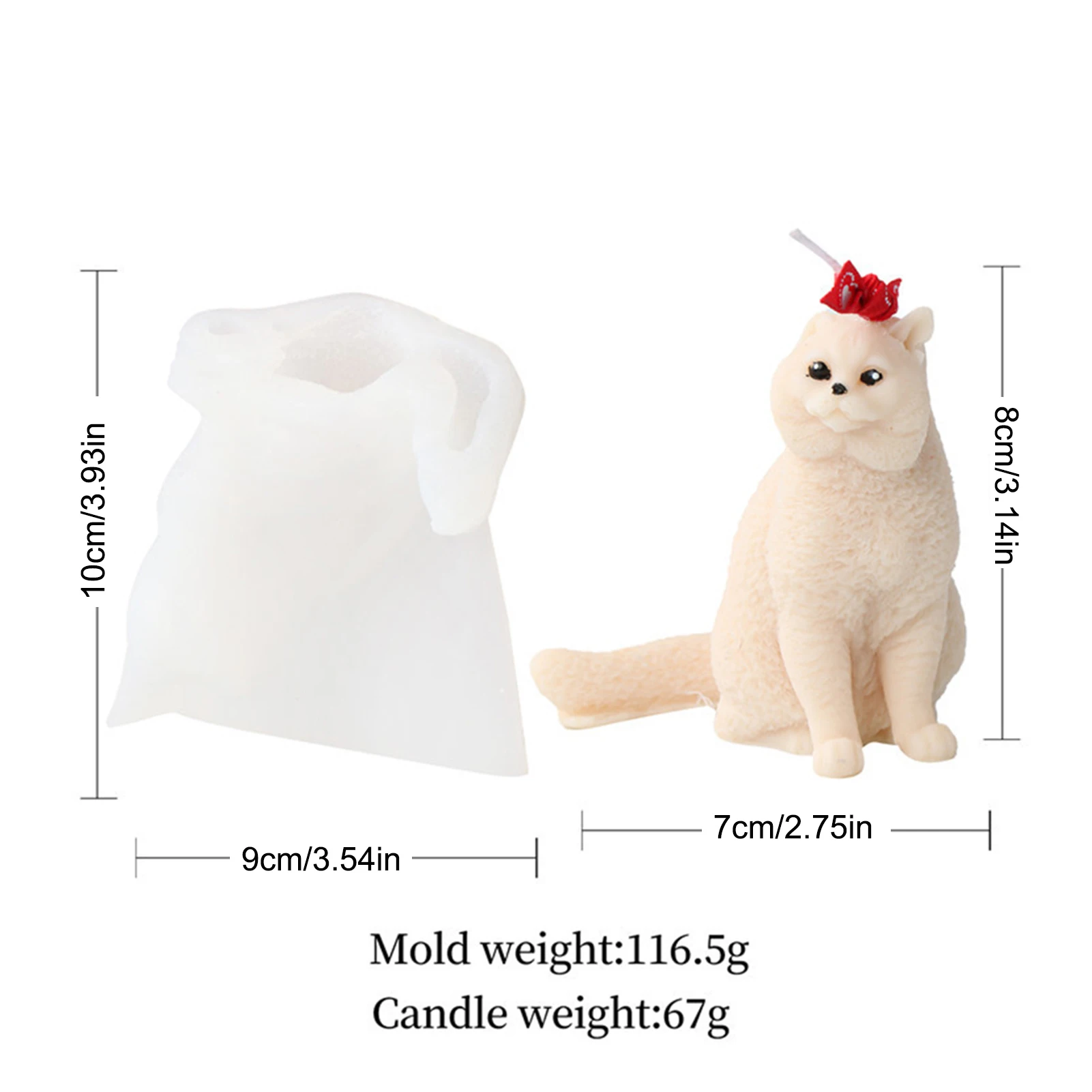 Description Picture 3 of item3D Poodle Puppy Scented Candle Silicone Mold Cute Dog Cat Soap Resin Plaster Ice Cube Mould Candle Making Kit Home Decor Gifts