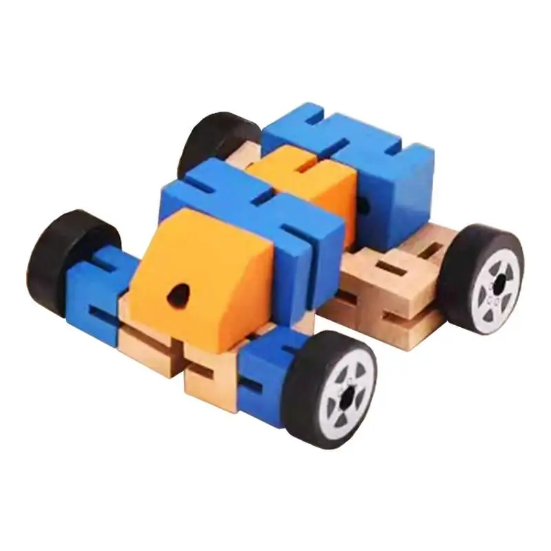 Wooden Robot Blocks Transforming Learning Gift For Toddler Puzzles Transfigures Toys Preschool Counting Game Flexible Rotation