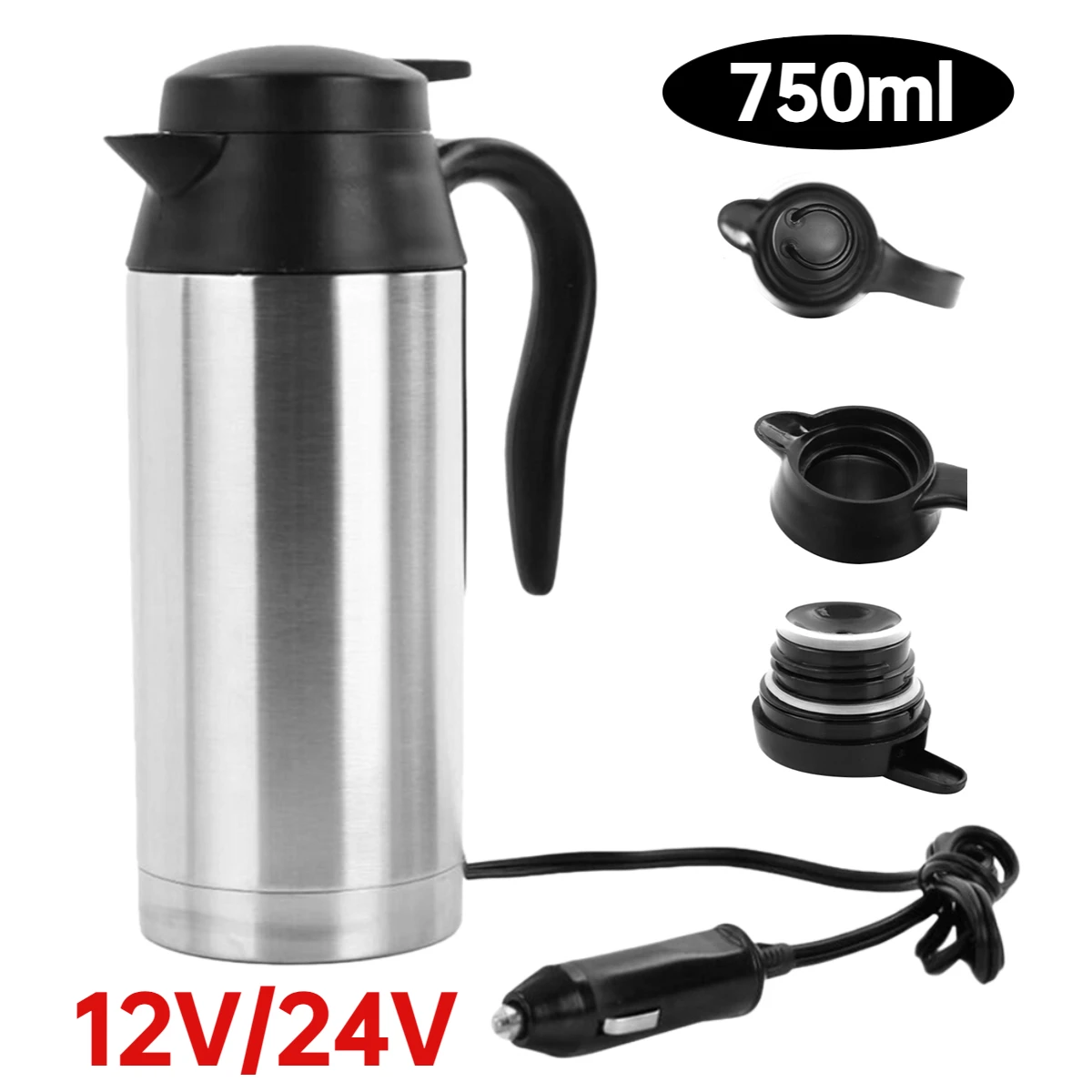 Hervidor eléctrico portátil de viaje, Mini hervidor de agua pequeño,  calentador de agua de acero, apagado automático y protección en seco para  hervir té y café - AliExpress