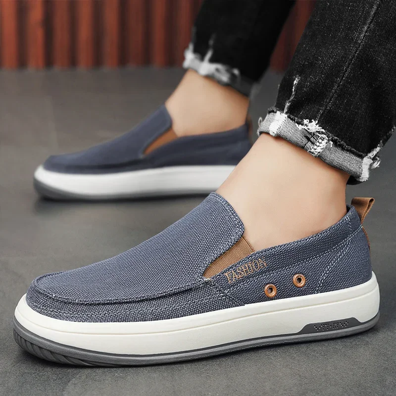 Men's Shoes Summer ,One Foot Canvas Shoes for Lazy People,Soft Soled Breathable and Comfortable Casual Cloth