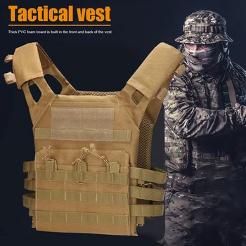 Military Tactical Vest Waterproof Outdoor Body Armor Lightweight JPC Molle Plate Carrier Hunting Vest CS Game Security Gear