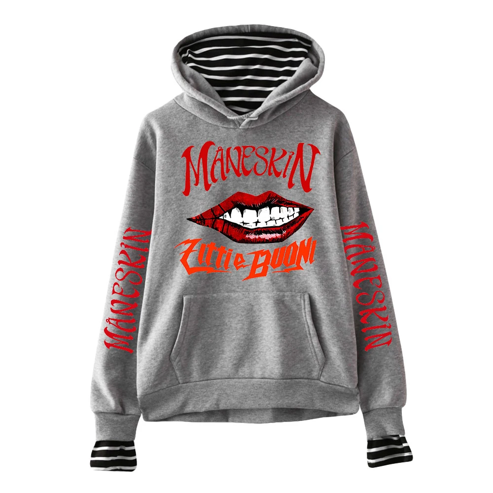 

Толстовка Maneskin из двух частей для женщин, свитшот с длинным рукавом для девочек, уличная одежда в стиле Харадзюку, модные топы