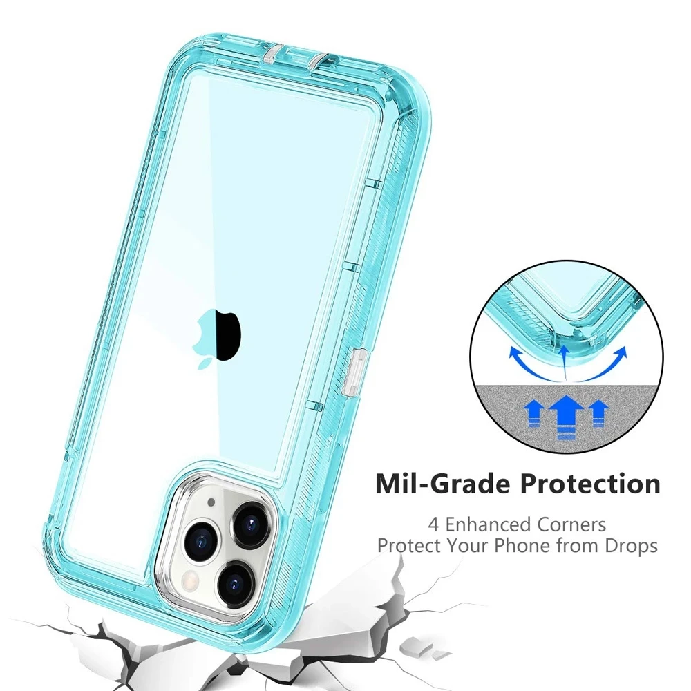 Durable Hybrid Transparent Shockproof Armor Phone Case