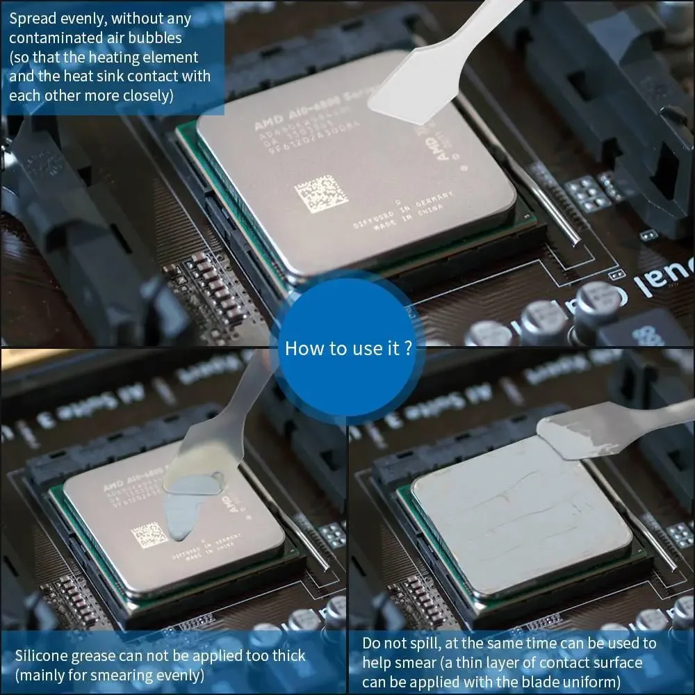 Pasta Térmica para Amd Processador Intel Cpu Cooler Ventilador de Refrigeração Vga Gpu Dissipador de Calor Gesso 12w mk - Imagem 6