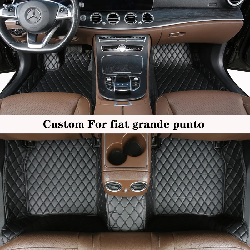 

Автомобильный напольный коврик для Fiat Grande Punto 2005 2006 2007 2008 2009, кожаный интерьер, роскошный полный комплект, коврик для ног, автомобильный аксессуар