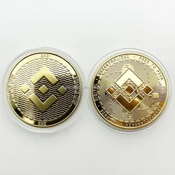 Gold Plated Bitcoin Commemorative Art Collectible (BNB coin -gold)