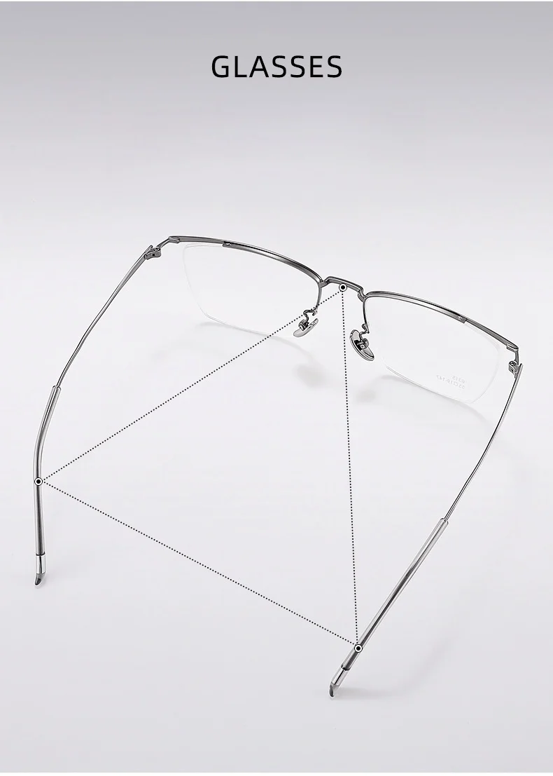 F · dracon neue Legierung Herren Brille Rahmen Geschäft ultraleichte Brille Rahmen Halb rahmen optische Brille für Männer 6315 – Detail 5