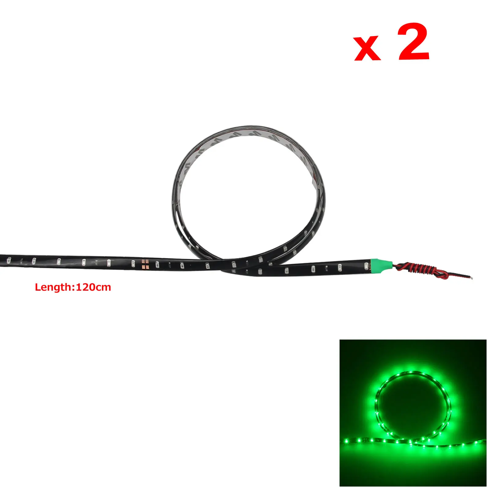 

2X Зеленая гибкая лента, светильник Waterproof 60 1210 SMD