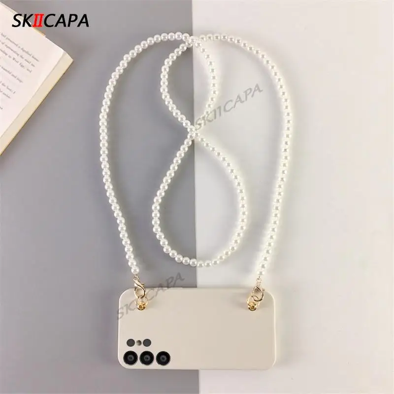 Pearl Crossbody Lanyard Cord Chain Soft Silicone TPU Phone Case