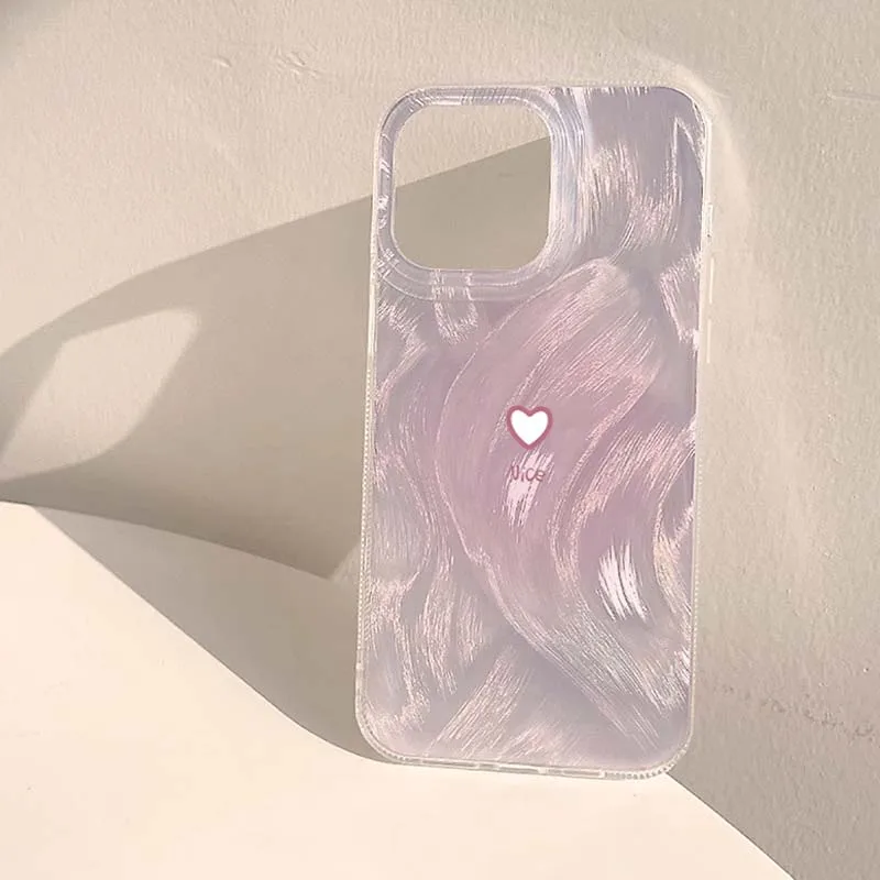 Elegant Gradient Pink Heart Phone Case Cover