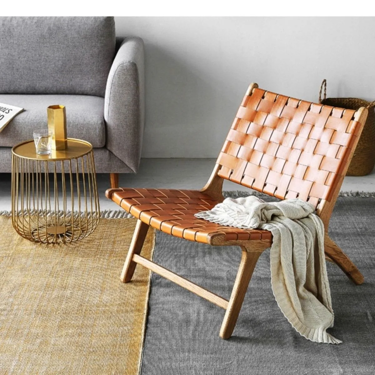 Saddle Chair Leisure Coffee Lounger Balcony Solid Wood Rattan Single Sofa Leisure Area Cigar Golf High-grade Woven Chair