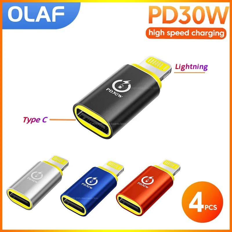 Adattatore Da Usb C A Lightning Olaf Adattatore Di Ricarica Rapida Pd30W Convertitore Da Lightning Maschio A Tipo C Femmina Per Iphone14 13 11 Macbook