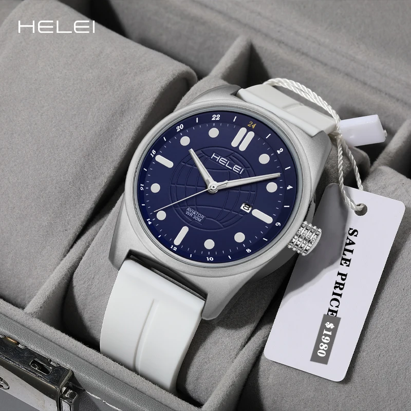 HELEI2024 Men's Quartz Watch Vintage Dial Quartz Watch Strap Men's Luxury Watch Men's Quartz Wristwatch Gift For Men