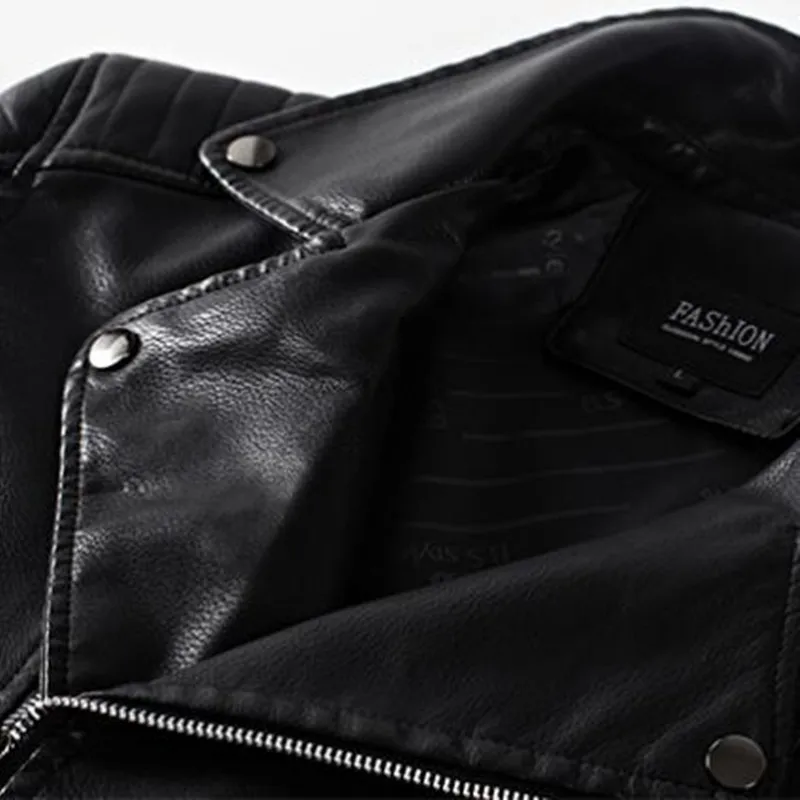 2022 Winter Men's PU Jackets Casual Man Warm Motorcycle Leather Jacket Male Slim Fit Windbreaker Biker Leather Coats Clothing