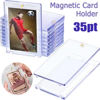 2Pcs Magnetic Card Holder 35Pt Plastic Protector for Trading Cards  Baseball Sports Yugioh Display Case Magnet Top Loader 1