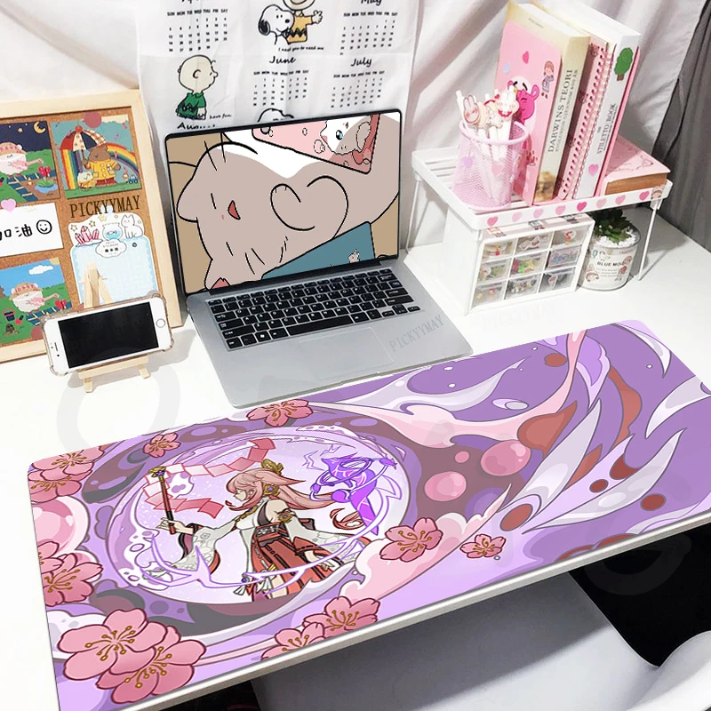 

Mouse Pad Genshin Design Large Gamer Mousepad Keyboard Mat XXXL Mouse Mats 31.4x11.8in Rubber Desk Pad Design Desk Rug