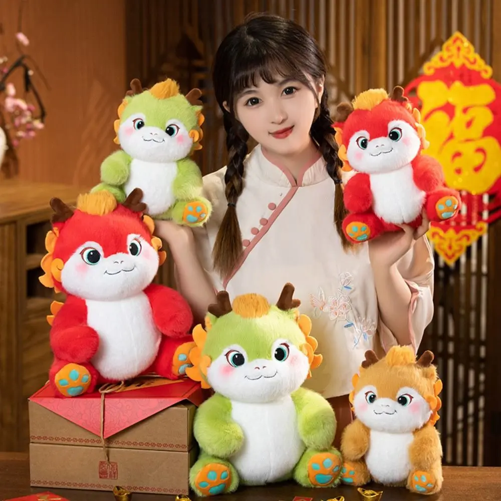 

Stuffed Little Fire Dragon Plush Doll Red Three-Dimensional Chinese Dragon Toy Decorative Dragon Mascot Plush Toy Home