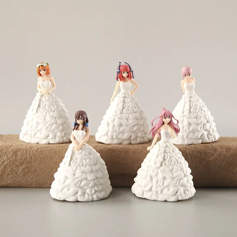 

5pcs/set The Quintessential Quintuplets Anime Figure Ichika Nakano/Nino Nakano Wedding Action Figure Collection Model Doll Toys
