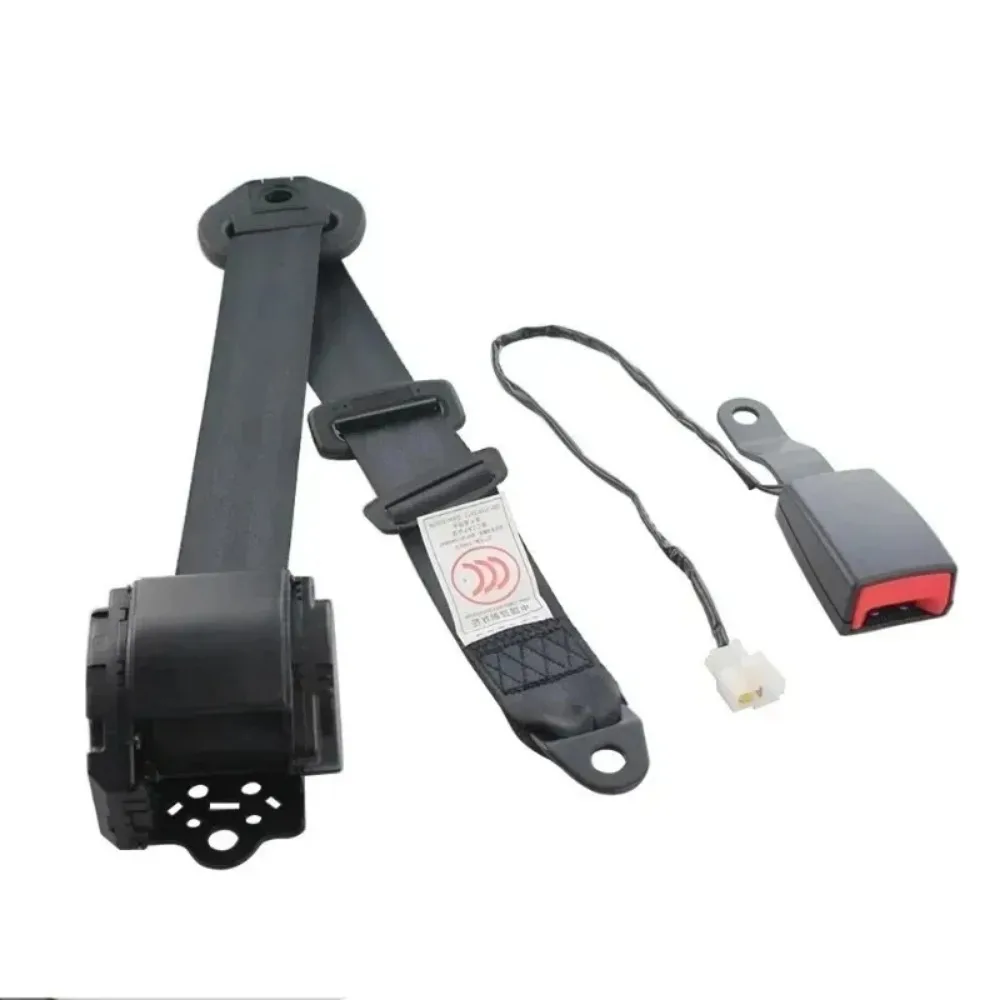Cinture di Sicurezza di Alta Qualità a 3 Punti Universali con Fibbia Rigida Curva e Cavo di Avvertimento, Accessori per Cinture Auto - Image 2