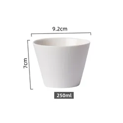 Ceramic Coffee Mug - Simple Solid Color High - Quality Espresso and Tea Cup (White - 250ML)