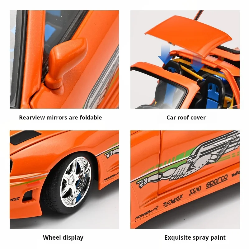 Premium Diecast Alloy Car with Openable Doors, Sound & Light Features - Collectible Ornament Gift