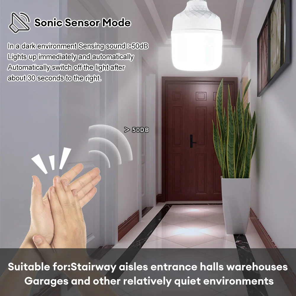 LED Sound Sensor Light Bulb Motion Induction Voice Light Control Lamp Bulb E27 10W 20W 30W Replacement Source For Hallway led light led lamp