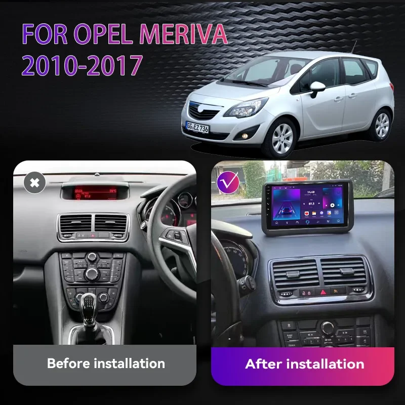 QSZN 2Din Android 13 Car Radio For Opel Meriva 2010 2011 2012 2013