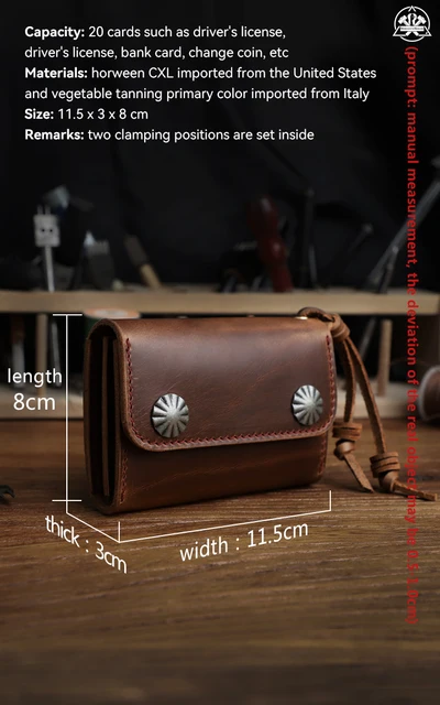 Handmade Genuine Leather Card Wallet HORWEEN Chromexcel