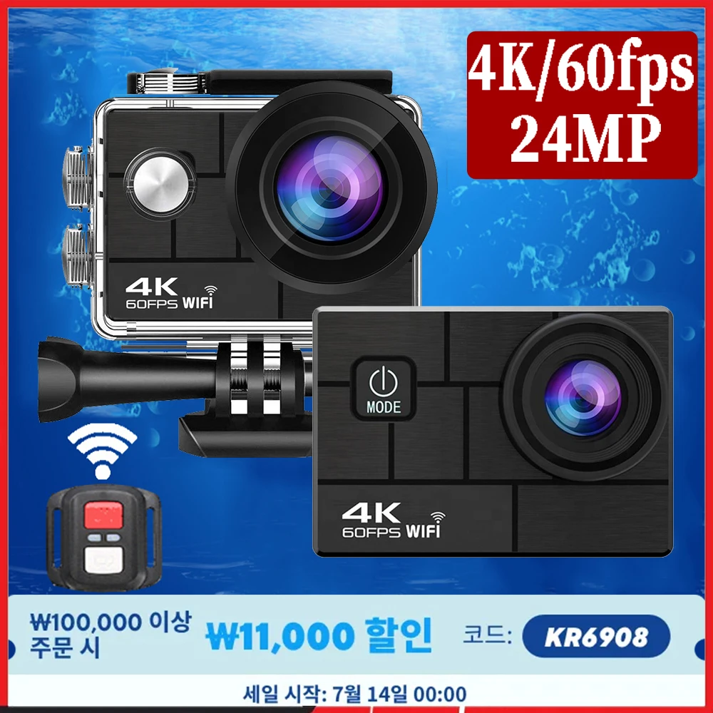 소니 386 어안 렌즈 장착 스포츠 손떨림 방지 액션 카메라, 울트라 HD 4K, 60fps, 24MP, DVR, WiFi, 2 인치, 170D 수중 30M 헬멧 