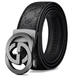 Belts 34mm Famous Brand Women Belt dress Quality Genuine Luxury Leather Belt For Men Belt Male Strap Male Metal Automatic Buckle