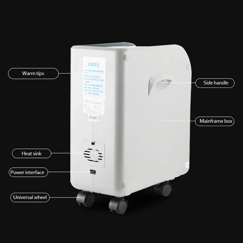 90% High Purity Oxygen Concentrator 1-5L Adjustable Portable Oxygen Machine Home Travel Sleep Use 220V