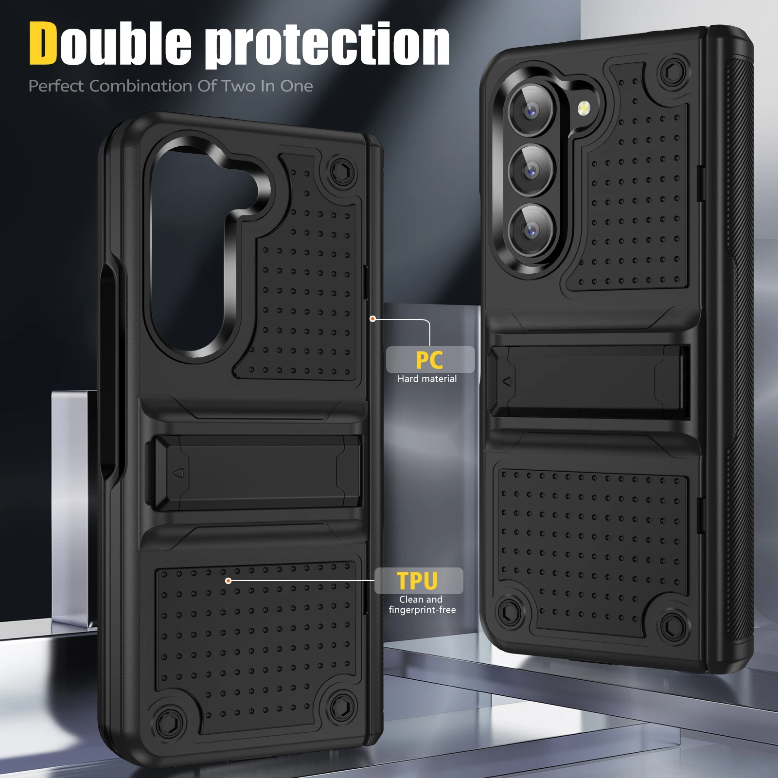 Armour-Z Shockproof Dust Resistant Hinge Protection Kickstand Case for Samsung Galaxy Z Fold 5