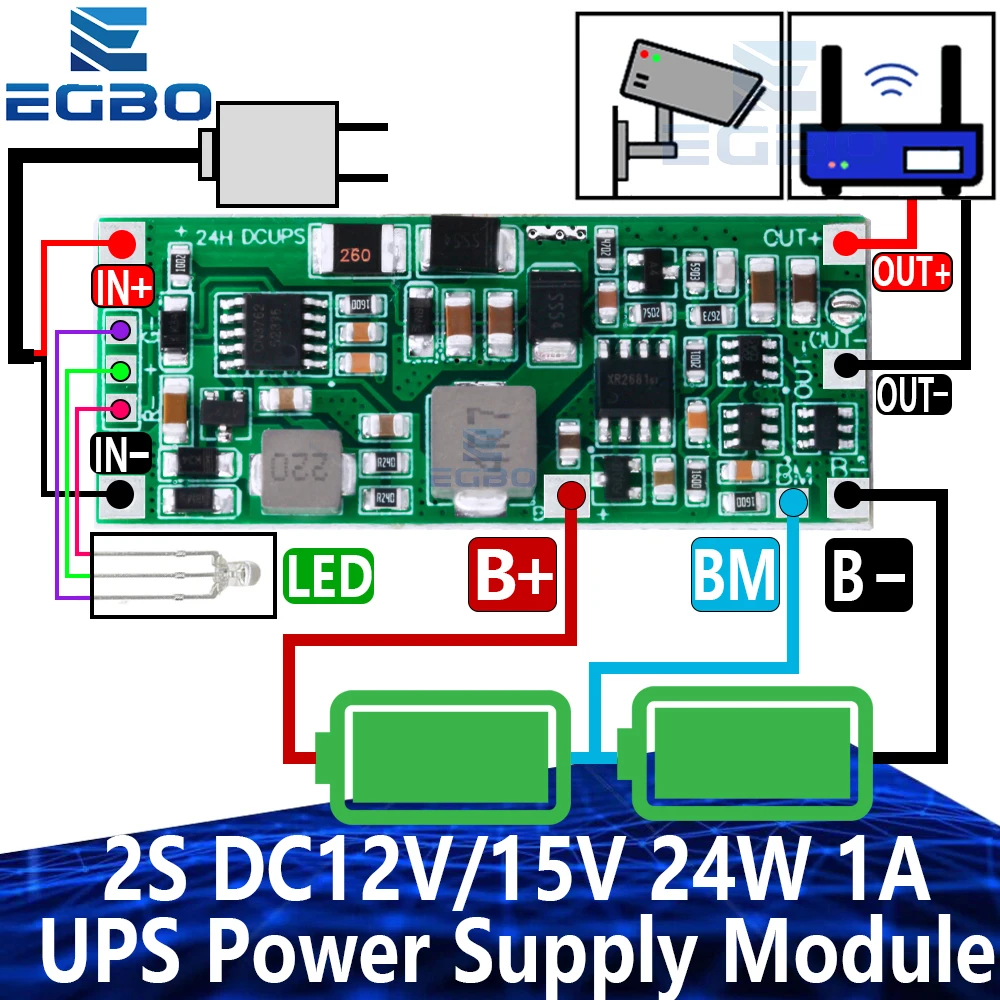 2S24W1AUPSDC12V/15VPowerSupplyModuleUninterruptiblePowerControlBoard2SV4.0CNChargingStepUpProtectionModule-AliExpress502