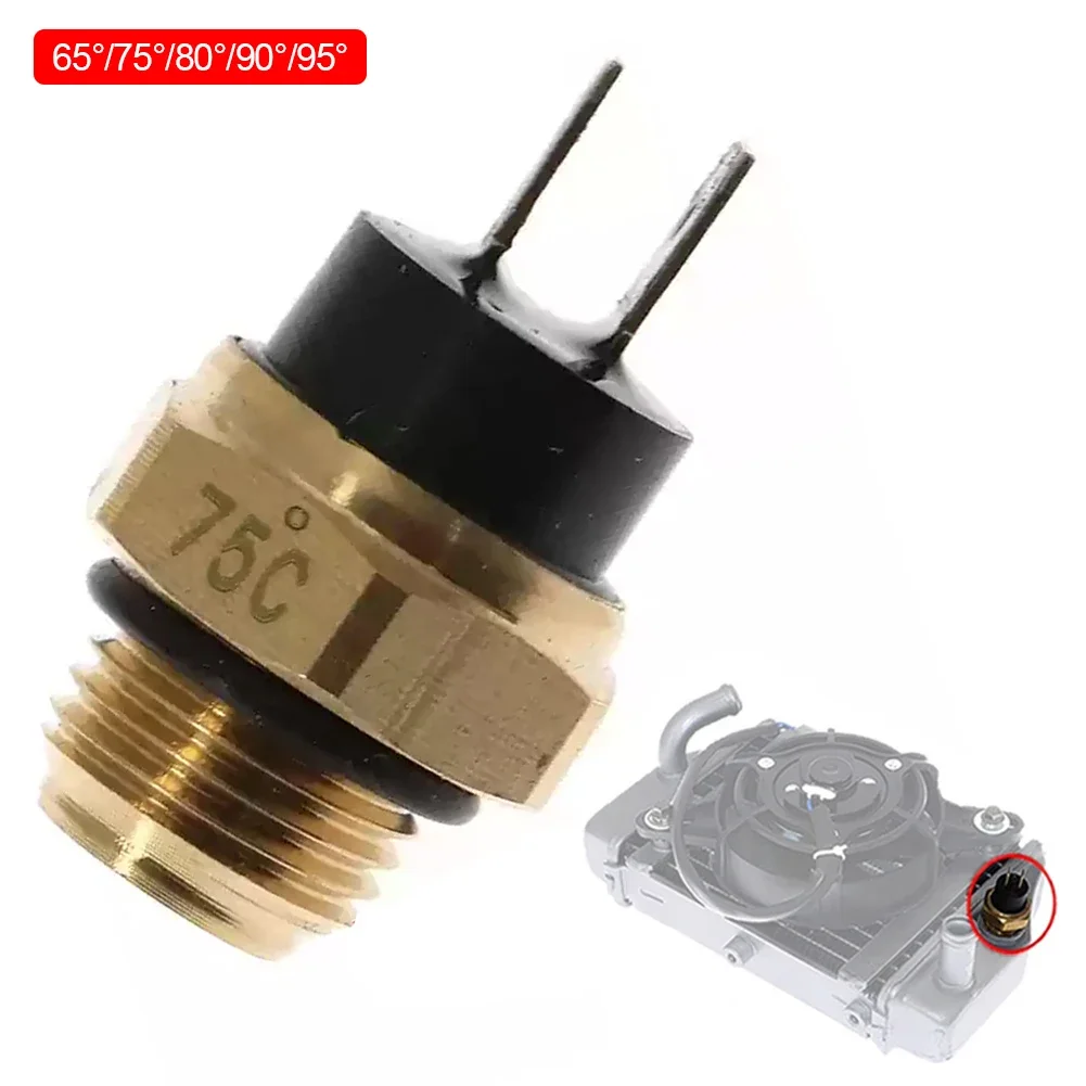 Motorcycle M16 Water Temp Sensor Copper Radiator Coolant Fan Water Temperature Thermostat Switch Sensor 65/75/80/85/90/95&deg;