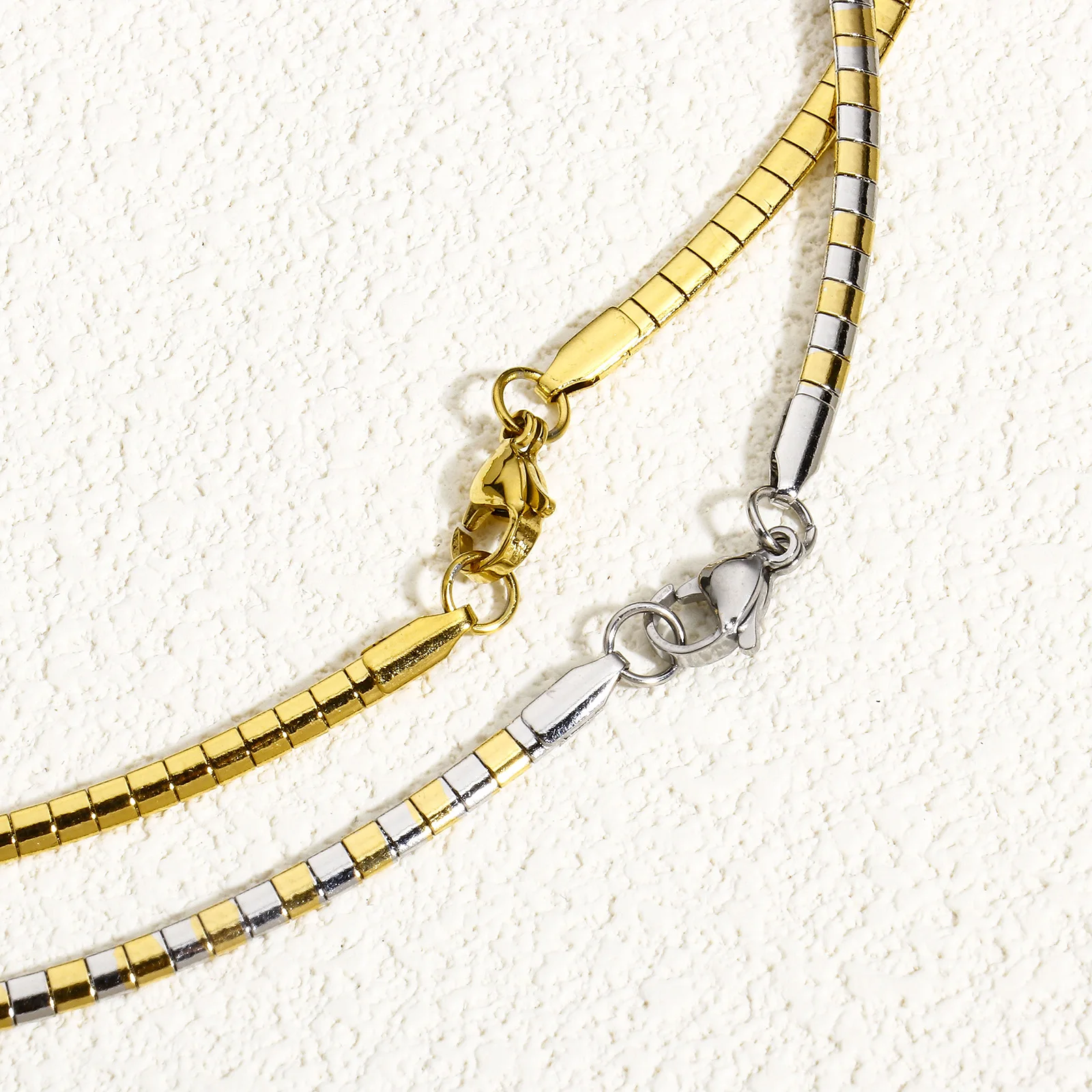 1 Piece 304 Stainless Steel Chain Collar Neck Ring Necklace For Women Men Golden/Silvery Punk Jewelry 45cm(17 6/8") Long 5