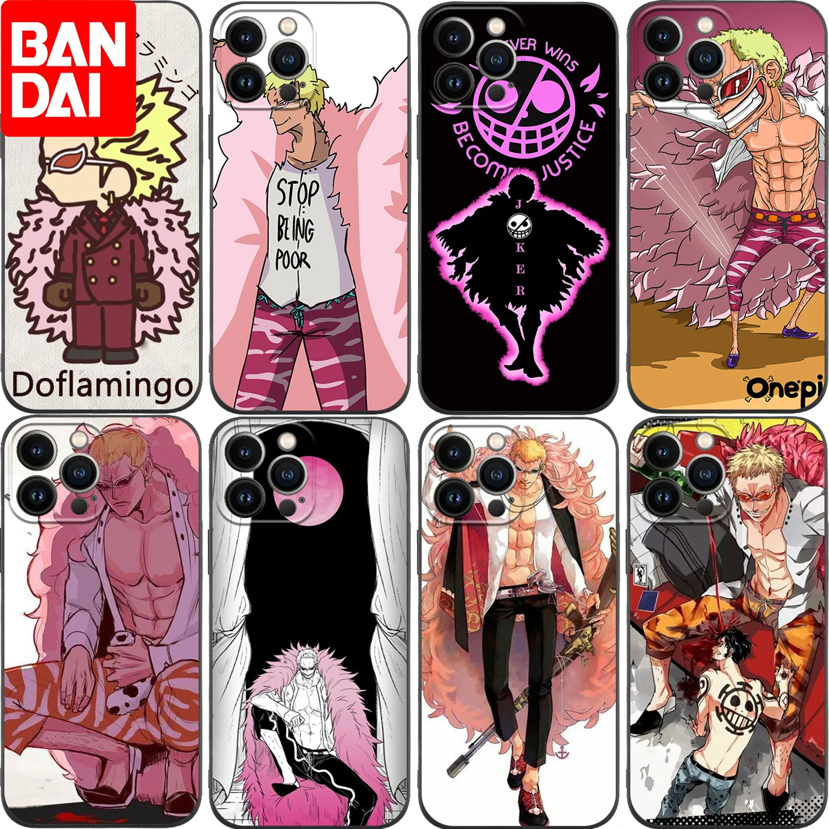 iphone xr card case Doflamingo One Piece Anime Phone Case For iPhone 13 12 Pro Max 11 Mini XS Max X XR 7 8 Plus Back Cover Soft TPU Shell Fundas cheap iphone xr cases