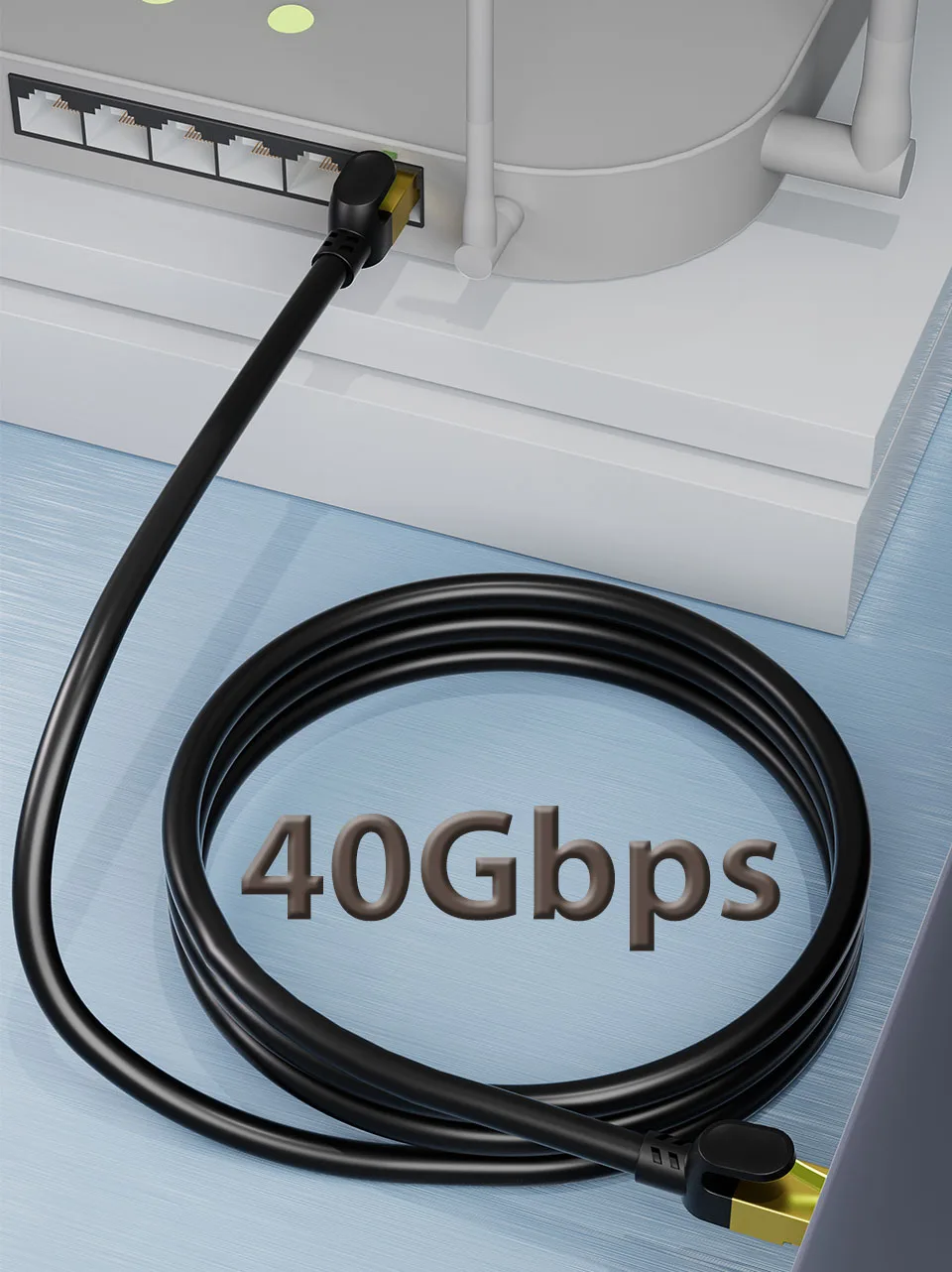 Patchtek Cat8 Lan 40G RJ45 Ethernet Cable Networking 0.2M-20M SSTP 28AWG Twisted pairs 2000Mhz Internet Lan Cord for Laptops PS